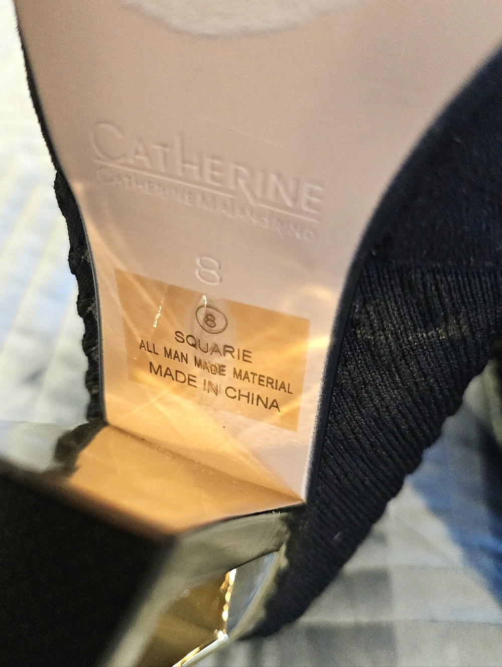 🖤 Catherine Malandrino "Squarie" Sock Boots w/ Metallic Heel, Size 8 - Picture 6 of 6